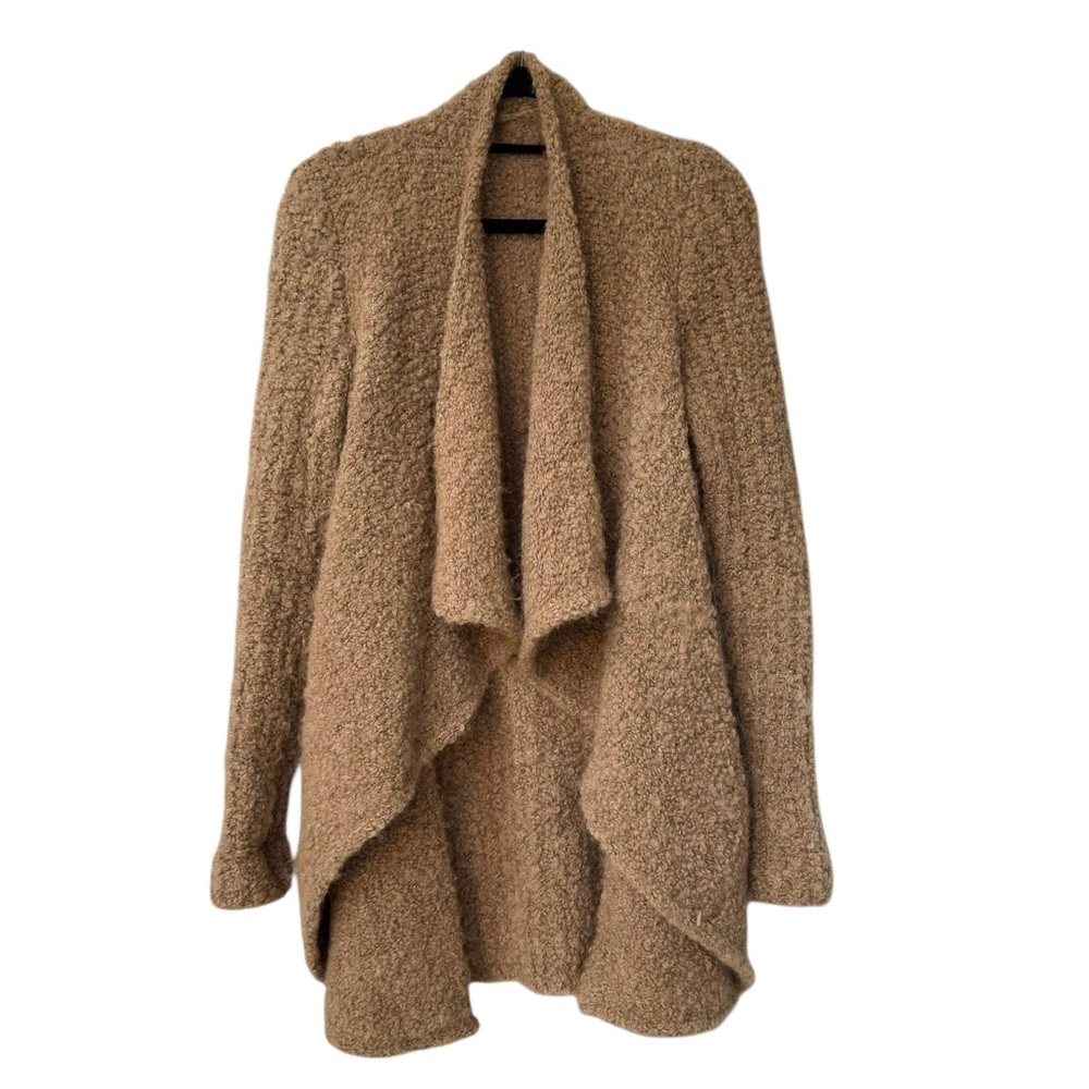 Givenchy Paris Beige Wool Alpaca Blend Bouclette Cardigan Waterfall Cardigan